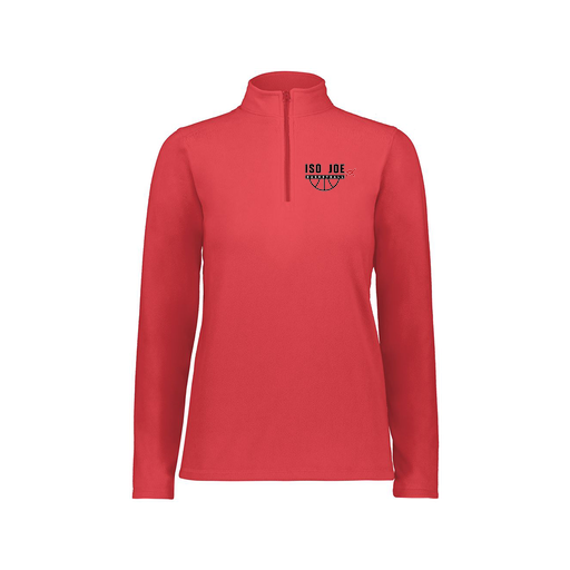 [6864.083.XS-LOGO2] Ladies MicroFleece 1/4 Zip Pullover (Female Adult XS, Red, Logo 2)