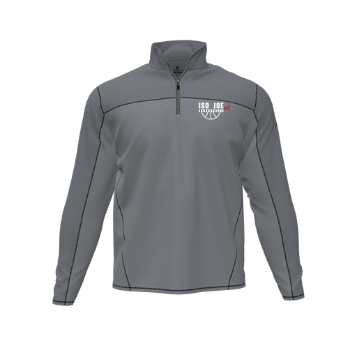 [CUS-DFW-QTRZ-PER-LSL-GRY-AS-LOGO1] Quarter Zip Pullover (Adult S, Gray, Logo 1)