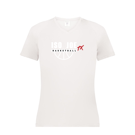 [2792.005.XS-LOGO1] Ladies Smooth Sport V-Neck T-Shirt (Female Adult XS, White, Logo 1)