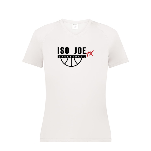 [2792.005.XS-LOGO2] Ladies Smooth Sport V-Neck T-Shirt (Female Adult XS, White, Logo 2)