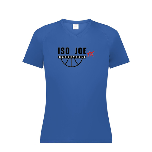 [2792.060.XS-LOGO2] Ladies Smooth Sport V-Neck T-Shirt (Female Adult XS, Royal, Logo 2)