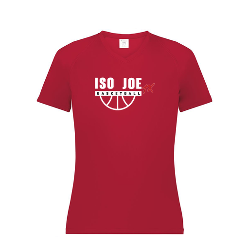 [2792.083.XS-LOGO1] Ladies Smooth Sport V-Neck T-Shirt (Female Adult XS, Red, Logo 1)