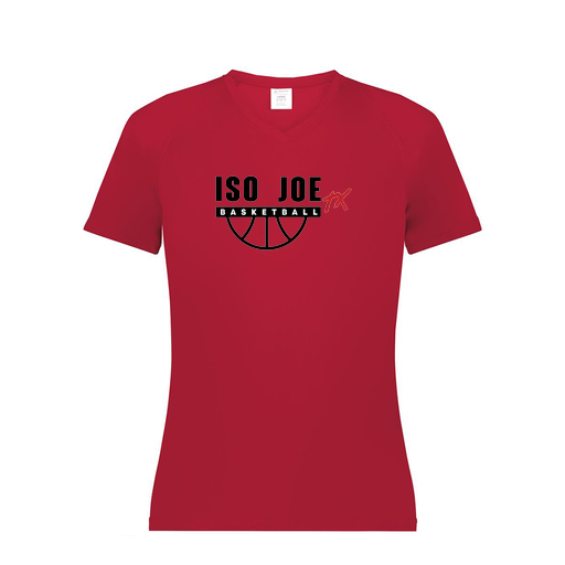 [2792.083.XS-LOGO2] Ladies Smooth Sport V-Neck T-Shirt (Female Adult XS, Red, Logo 2)