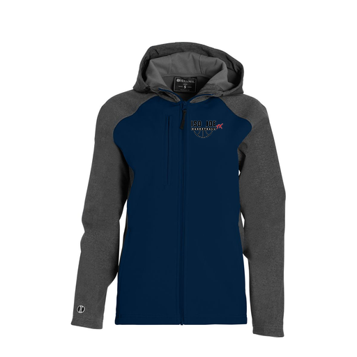 [229357.H03.XS-LOGO2] Soft Shell Full Zip Jacket - Womens (Female Adult XS, Navy, Logo 2)