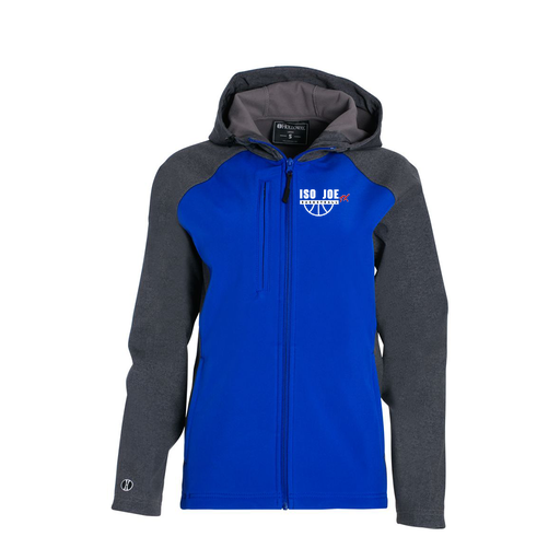 [229357.H02.XS-LOGO1] Soft Shell Full Zip Jacket - Womens (Female Adult XS, Royal, Logo 1)