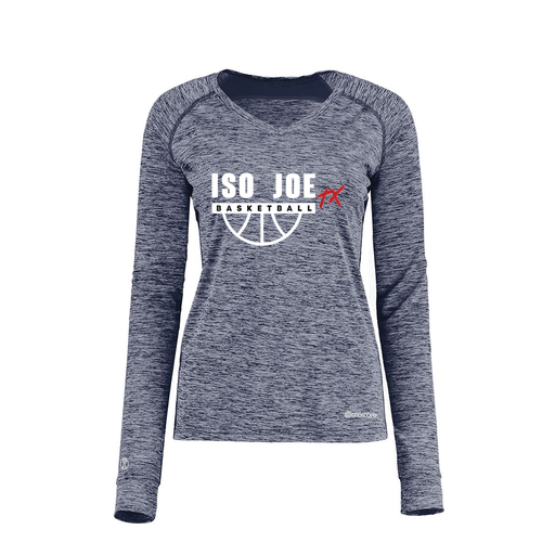 [222770.U22.XS-LOGO1] Ladies Electric Long Sleeve Shirt (Female Adult XS, Navy, Logo 1)