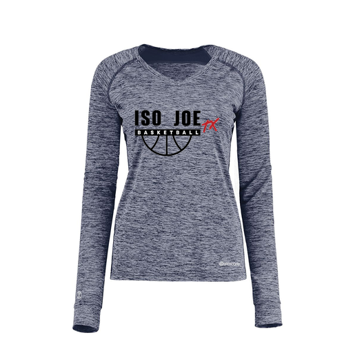 [222770.U22.XS-LOGO2] Ladies Electric Long Sleeve Shirt (Female Adult XS, Navy, Logo 2)