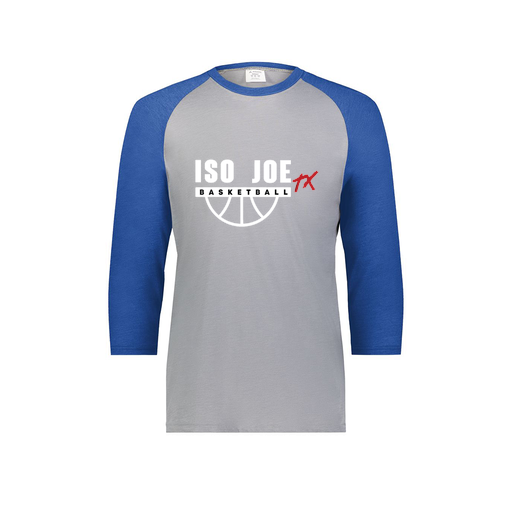 [6879.28V.S-LOGO1] Men's Vintage 3/4 Sleeve T-Shirt (Adult S, Royal, Logo 1)