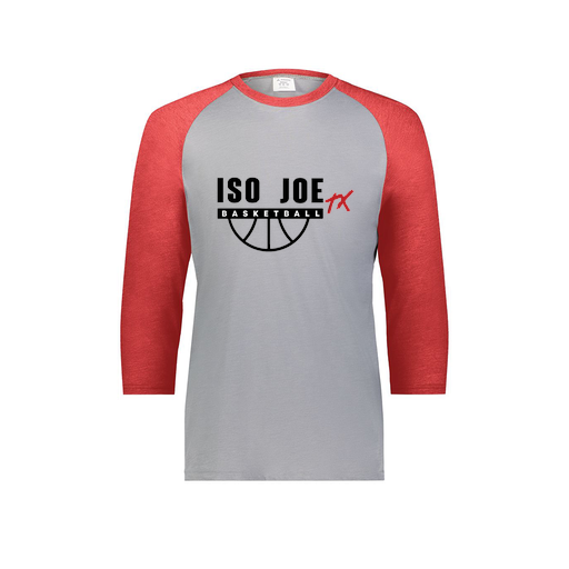 [6879.27V.S-LOGO2] Men's Vintage 3/4 Sleeve T-Shirt (Adult S, Red, Logo 2)
