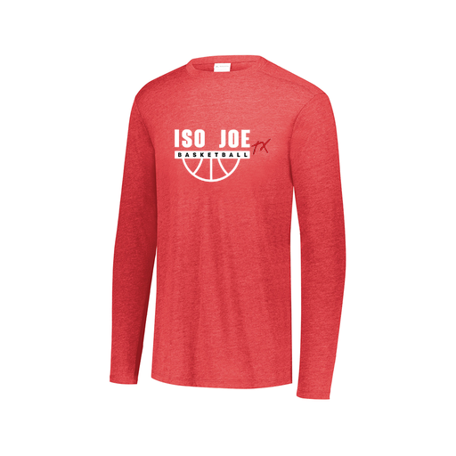 [FTLCUBRD-AXS-LOGO1] Decker Men's Tri-Blend T-Shirt - Long Sleeve (Adult XS, Red, Logo 1)