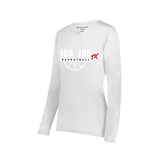 [222824.005.S-LOGO1] Ladies LS Smooth Sport Shirt (Female Adult S, White, Logo 1)